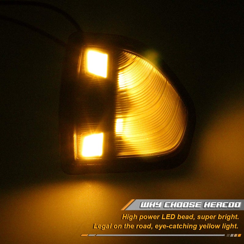 HERCOO LED Side Mirror Turn Signal Light Left and Right Lamps Smoked Cover Lens for 68302828AA 68302829AA Compatible with 2010-2018 Dodge Ram 1500 2500 3500 4500 5500, Pack of 2 - Image 4